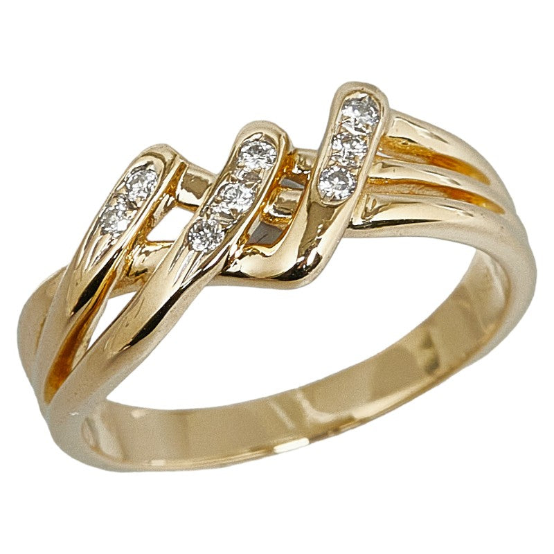 Ladies' 0.08ct Diamond Ring in K18YG Yellow Gold, Size 11 [Preowned]