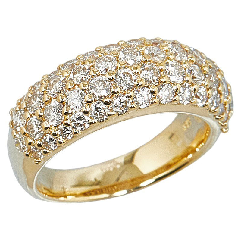 K18YG Yellow Gold Ring with 1.50ct Diamond, Pave Style for Women, Size 6 (Pre-owned)