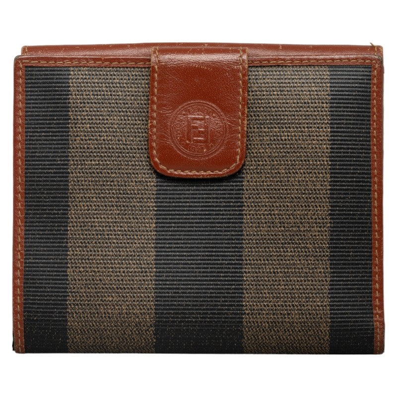 Fendi Pequin Stripe Bifold Wallet  Canvas Short Wallet in Fair condition