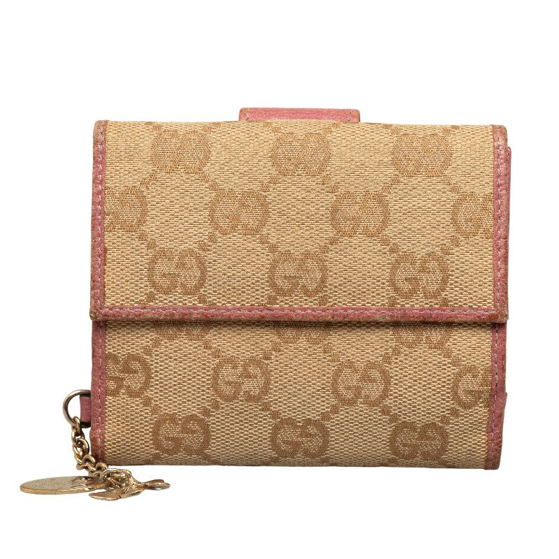 Gucci GG Canvas French Purse Canvas Short Wallet 154183 in Fair condition