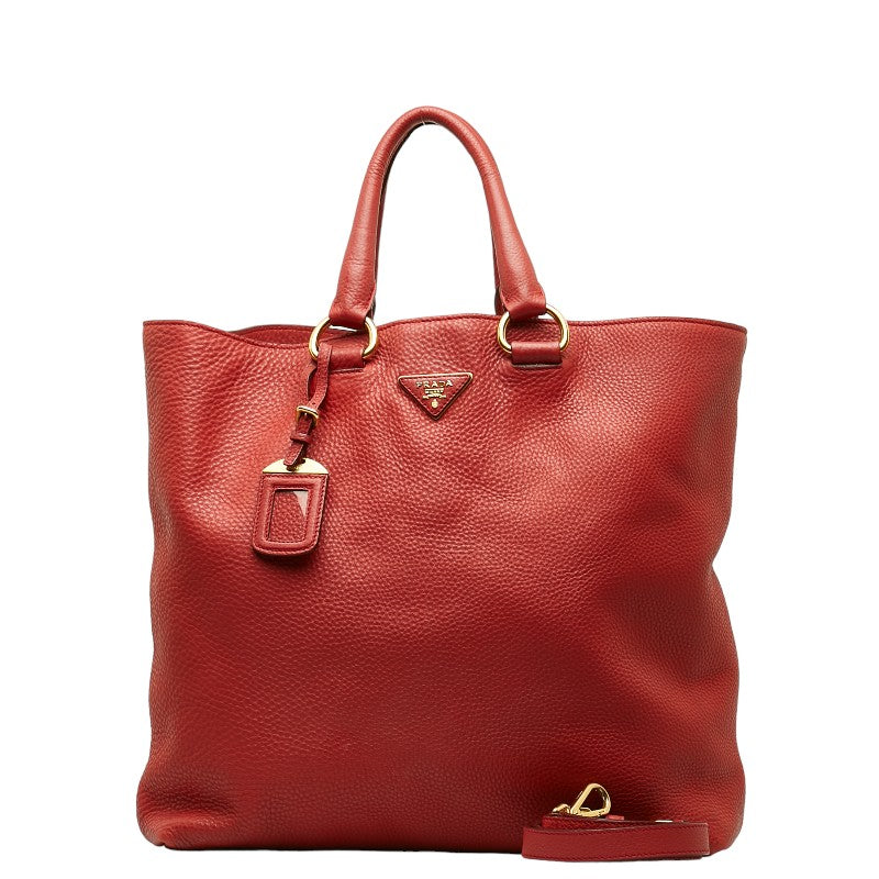 Prada Vitello Phenix Shopping Tote Leather Handbag 1BG865 in Fair condition