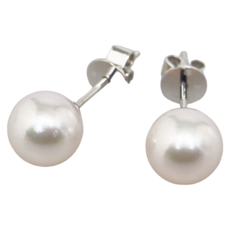 18K Pearl Stud Earrings