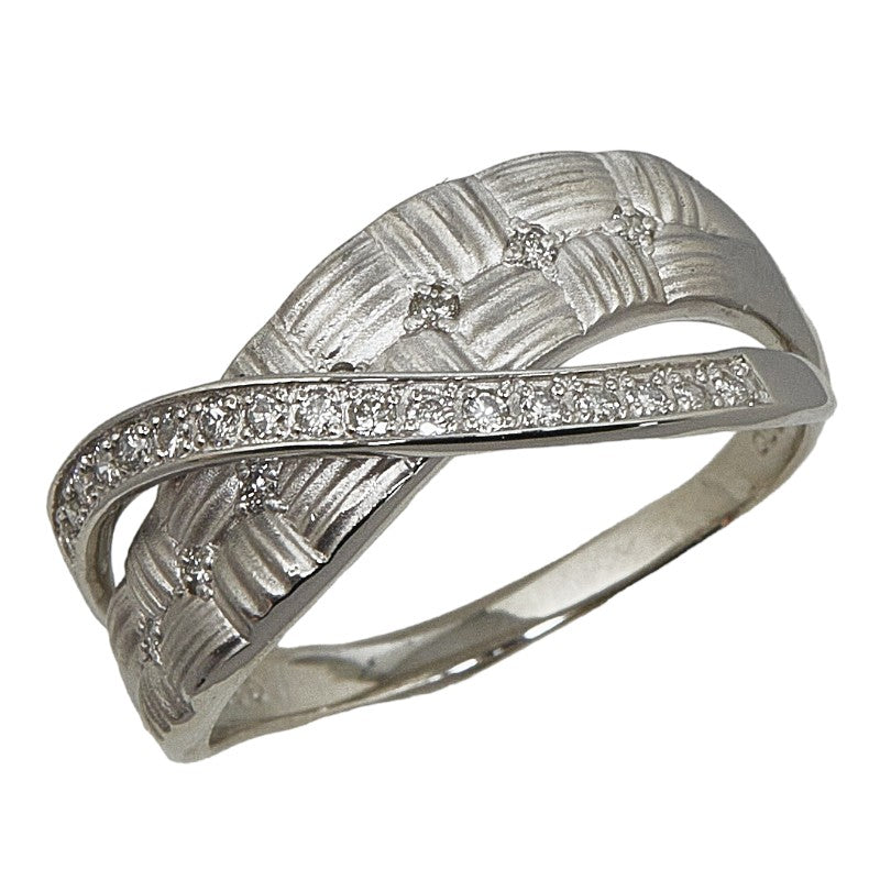 Ladies' Pre-owned Pt900 Platinum Diamond 0.20ct Wave Design Ring, Size 17