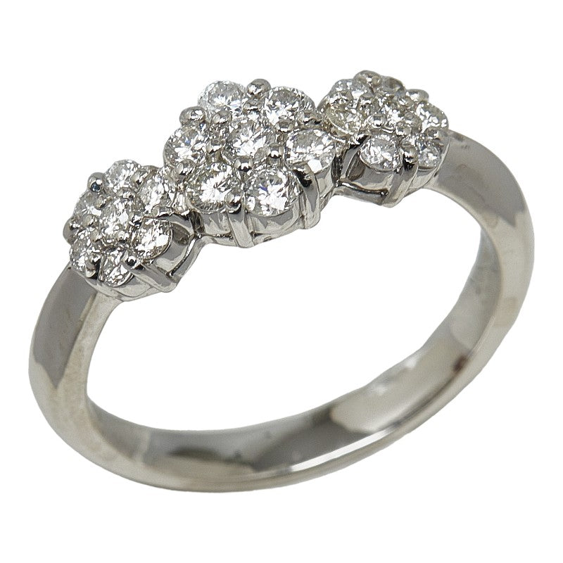 Ladies' Flower Ring with 0.50ct Diamond in Pt900 Platinum, Size 10.5 (Used)