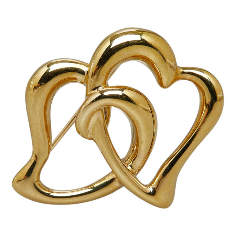 Ladies' Open Heart Brooch in K18 Yellow Gold (Used)