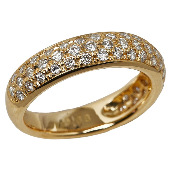 [LuxUness]  K18YG Yellow Gold Diamond 0.68ct Pave Ring, Ladies Size 12 [Preowned] Metal Ring in Excellent condition