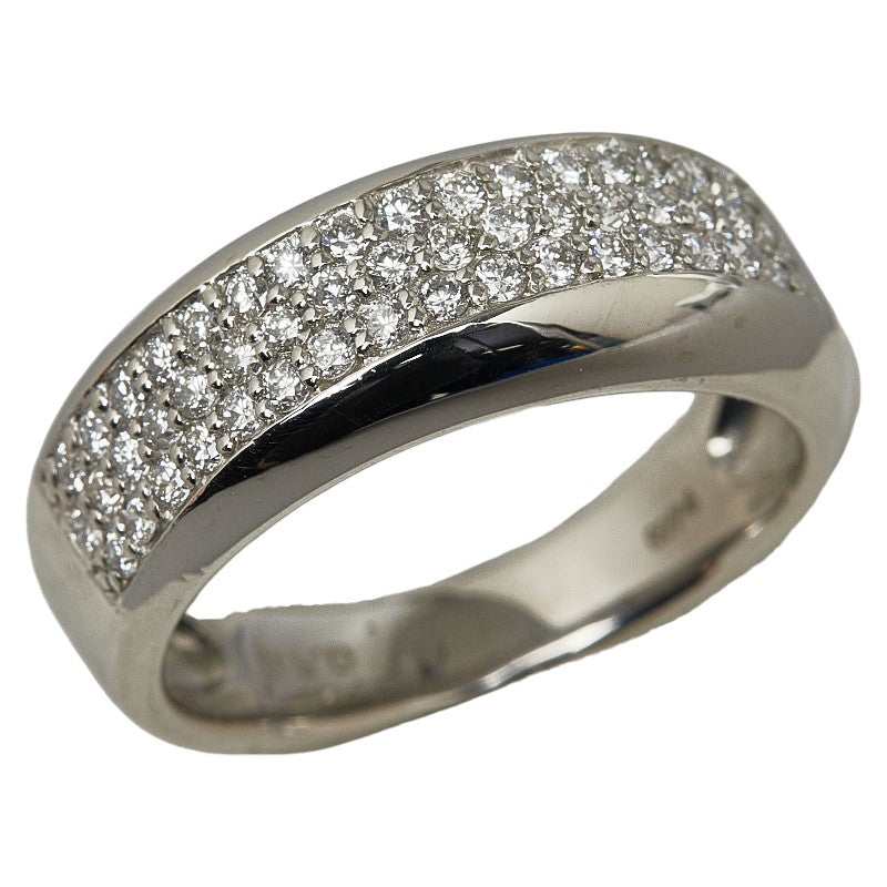Pt900 Platinum 0.50ct Diamond Pave Ring, Ladies Size 12.5 [Preowned]