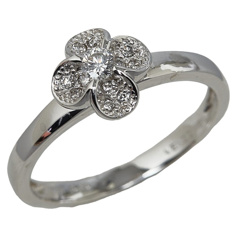 Vendome K18WG White Gold 0.13ct Diamond Flower Ring, Ladies Size 11 [Preowned]
