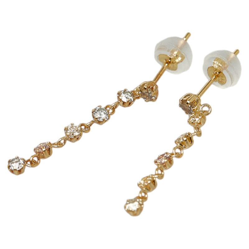 K18YG Yellow Gold Swing Earrings with 0.60ct Diamond - For Women (Pre-owned)