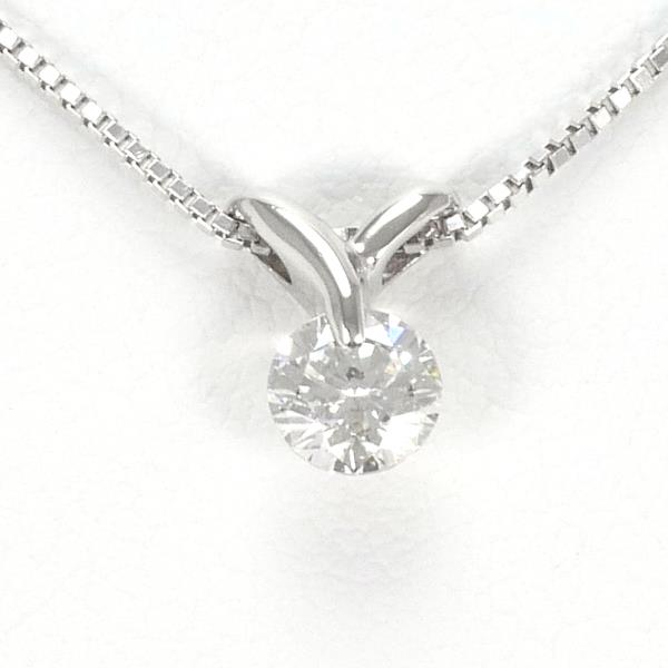 Platinum PT900, PT850 Necklace with 0.38 Carat Diamond, Total weight about 2.7g, Approximately 40cm