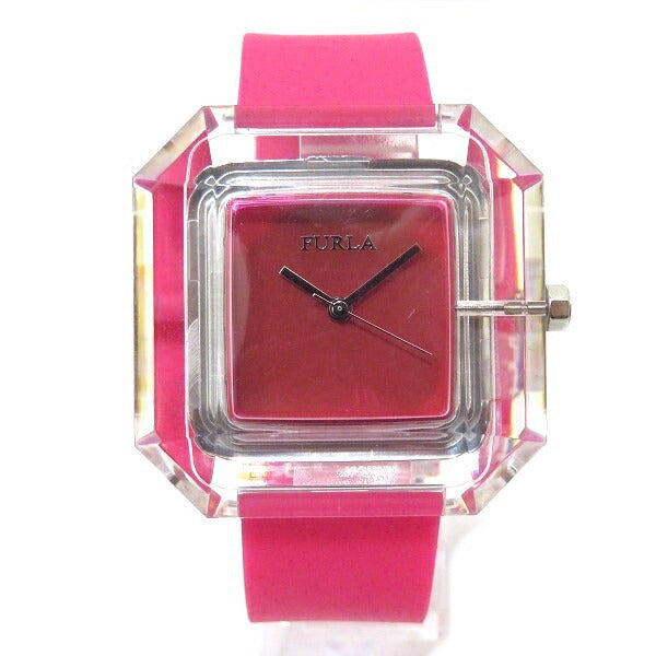 Furla Ladies' Plastic Case Watch, Quartz, Plastic/SS/Rubber, Pink