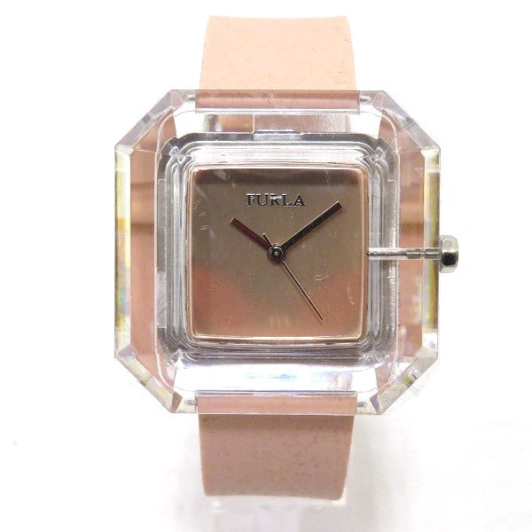FURLA Women's Quartz Watch with Plastic/Stainless Steel/Rubber Case - Pink (Pre-owned)