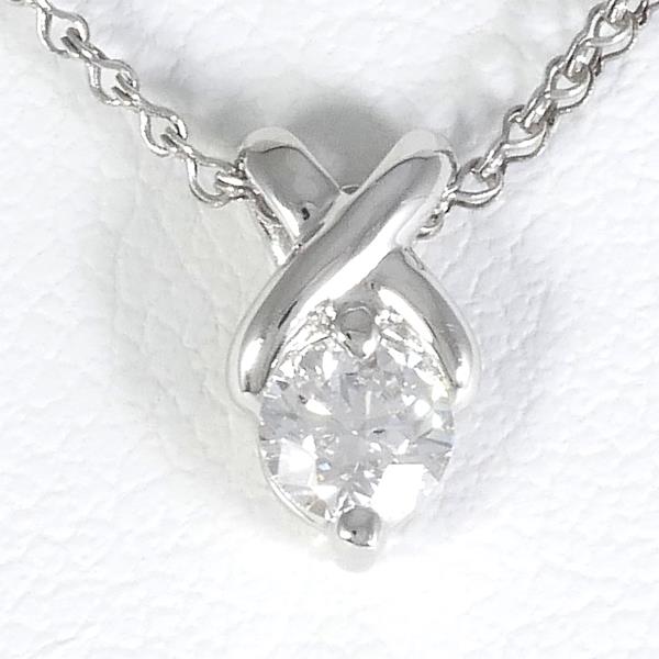 Women's 2.0g Platinum PT900/PT850 Diamond Necklace, Approximately 39cm, with 0.225 SI1 Diamond and Appraisal