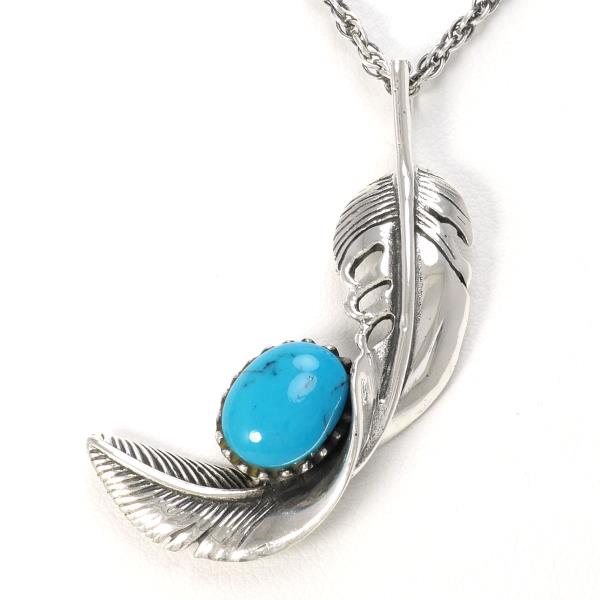 Men's Silver and Turquoise Indian Jewelry Necklace