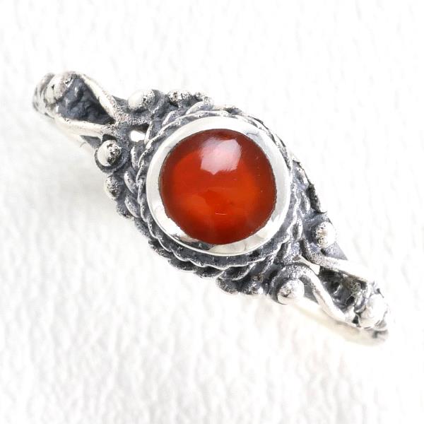 Silver Ring with Synthetic Stone, Size 8.5, Total Weight approximately 1.7g - Women's Silver Jewelry