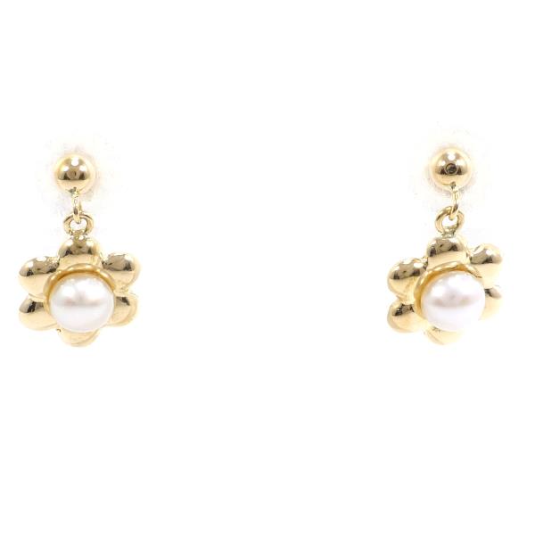 18K Pearl Flower Earrings