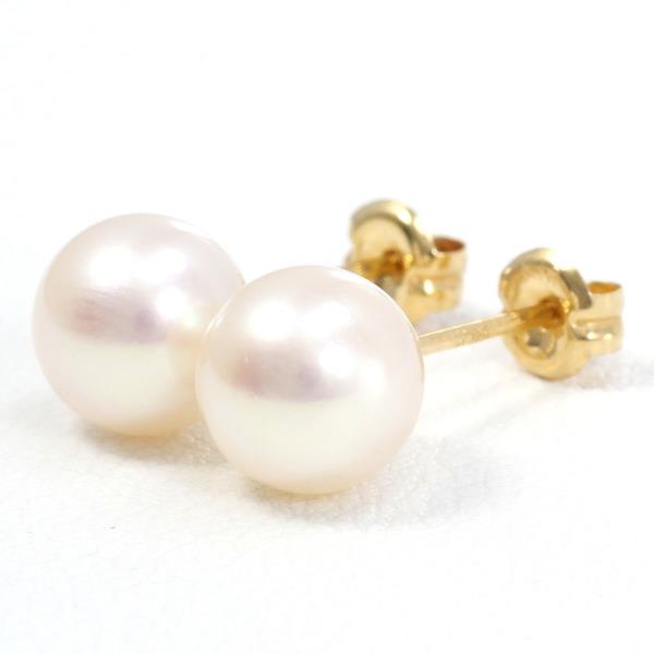Ladies Pearl Earrings in K18 Yellow Gold, Weight Approx 1.0g - Preowned