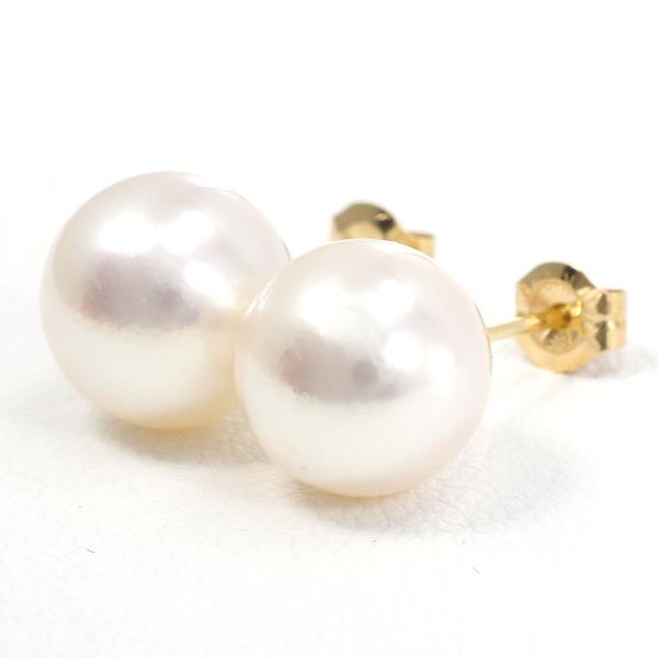 Pearl Earrings in K18 Yellow Gold, Ladies - Preowned
