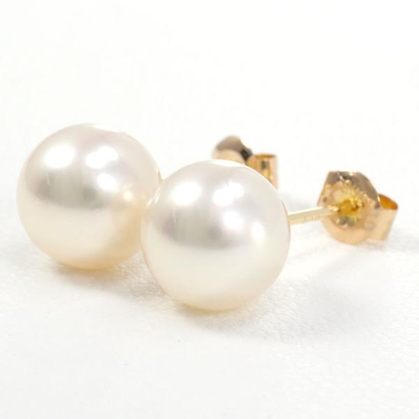 Ladies' K18 Yellow Gold & Pearl Earring