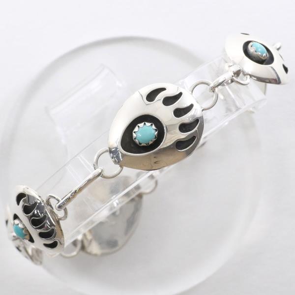 "Silver, Turquoise Bracelet approx Weight 6.6g, 16cm, Women's Silver Jewelry"