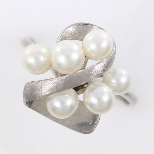 14K White Gold Pearl Ring, Size 13, Approximately 2.6g, Jewelry for Women