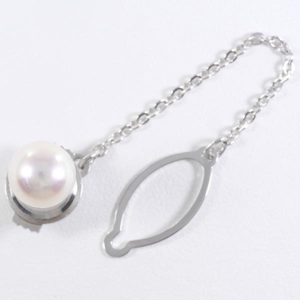Women's PT900 Platinum and Alloy Pin Brooch with Pearl, Approximate weight is 4.1g