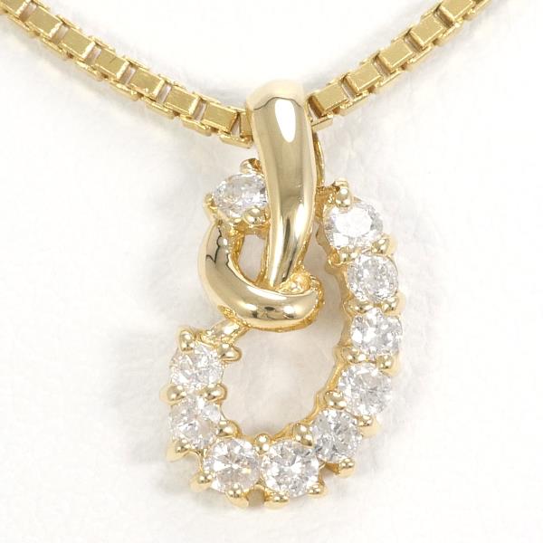 Ladies' K18 Yellow Gold Necklace with Diamond 0.20ct, Weighing Approximately 4.9g, Length 40cm