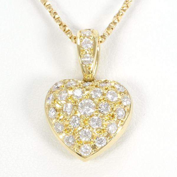 K18 Yellow Gold Necklace with 0.51ct Diamond and Appraisal Card, Total Weight Approximately 6.1g at 40cm - Preowned Ladies' Golden Diamond Necklace