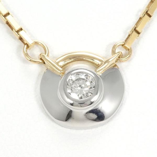 Platinum PT850 & K18 White Gold Necklace with Natural Diamond, Gold for Women, Weight 6.7g, Length 40cm