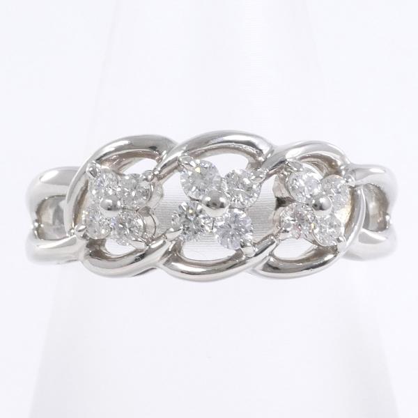 Ladies' Platinum PT900 Ring Size 9 with Diamond 0.33ct, Weighing Approximately 6.2g