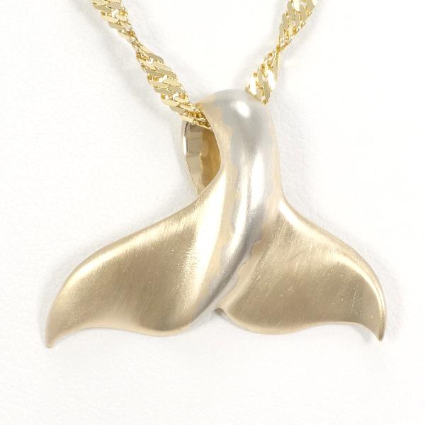Whale Tail Necklace in K14 Yellow and Champagne Gold, Approximately 45cm for Women