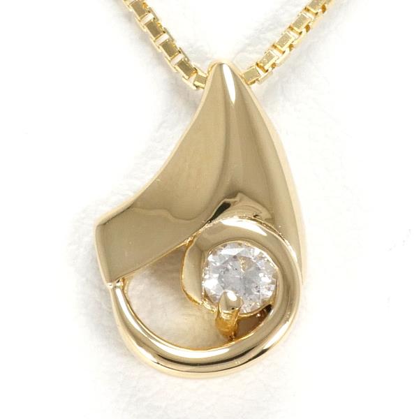 K18 YellowGold, Diamond approx 0.1ct Necklace, Total Weight approx 3.5g, 40cm, Women's Gold
