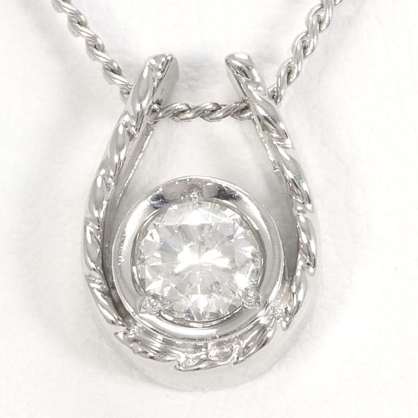 Platinum PT900 & PT850 Diamond Necklace, Approximately 0.4ct Diamond, Total Weight Approximately 5.2g, 40cm Length, Ladies' Silver Jewelry