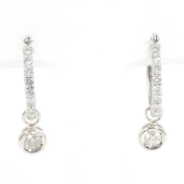 Platinum PT900 Earrings with 0.1ct & 0.15ct Diamonds, Weight Approximately 3.7g