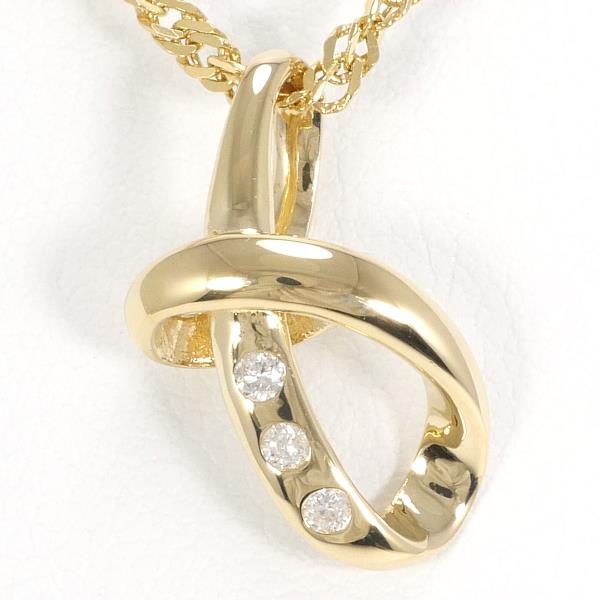 18K Yellow Gold Necklace with Diamonds, Approximate Length 41cm & Weighs 4.9g, Ladies' Jewelry