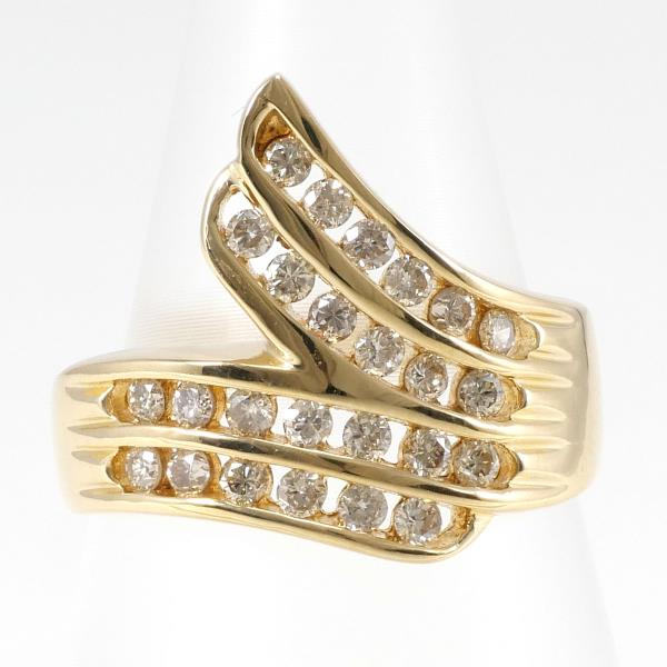 K18 Yellow Gold Ring with 0.50ct Brown Diamond, Size 10.5, Weight Approx 4.4g, Gold, Ladies' Jewelry.