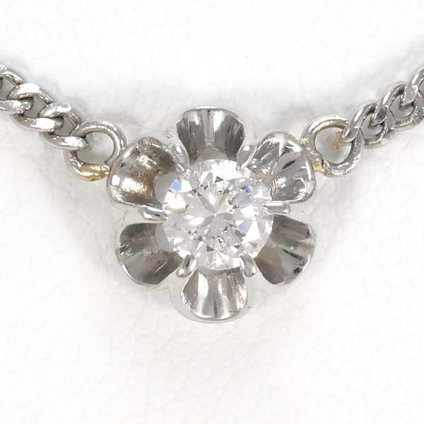 Toei Crown PT850 Necklace with Diamond approximately 0.24ct, Total weight approximately 7.2g, approximately 45cm, For Women (Pre-Owned)