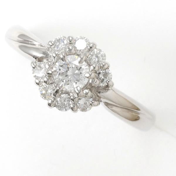 Platinum Flower Diamond Ring