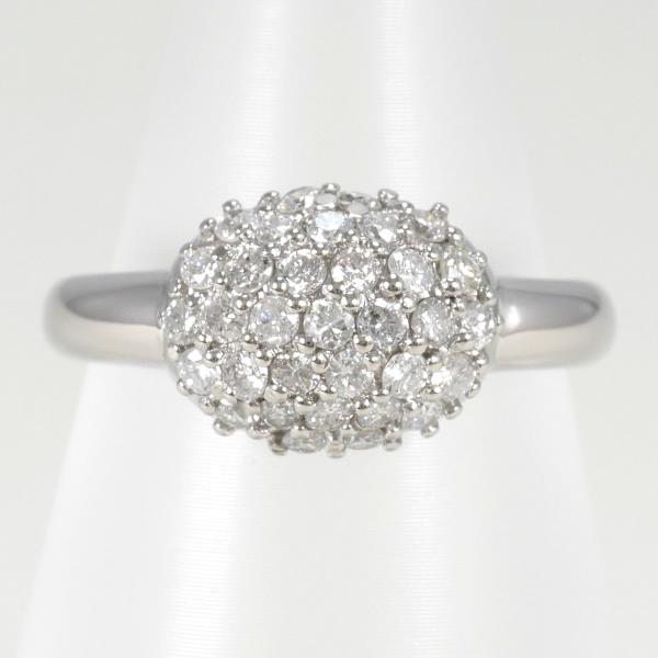 Platinum PT850 Ring with 0.50ct Diamond, Size 9, Weight Approx 4.7g, Silver, Ladies' Jewelry