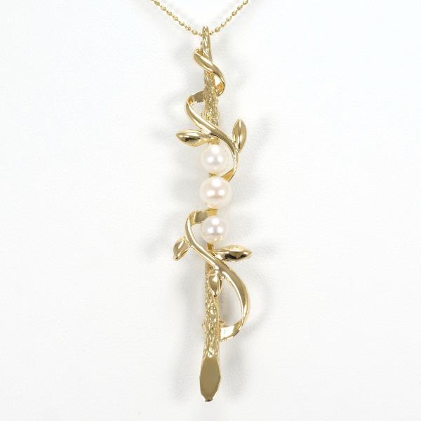 K18 Yellow Gold & Pearl Necklace/Brooch, 18K Gold, Pearl Encrusted, Weight Approx 5.3g, Length Approx 40cm, Ladies' Jewelry