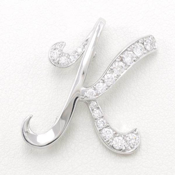 K18 18k White Gold Brooch/Pendant for Women, with Natural 0.70 ct Diamond, Total Weight Approximately 6.0g