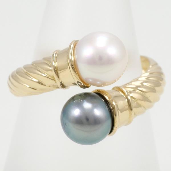 K18 Yellow Gold Ring, Size 14, with Pearl approximately 7mm, Total weight approximately 5.0g, For Women (Pre-Owned)