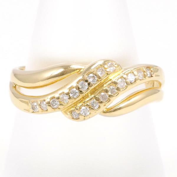 K18 Yellow Gold Diamond Ring, Size 17.5, Diamond 0.20ct, Total Weight Approximately 4.3g