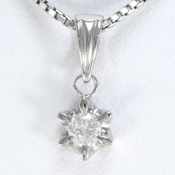 Platinum PT900 and PT850 Necklace with Diamond 0.16ct, Total weight approximately 5.5g, approximately 50cm, For Women (Pre-Owned)