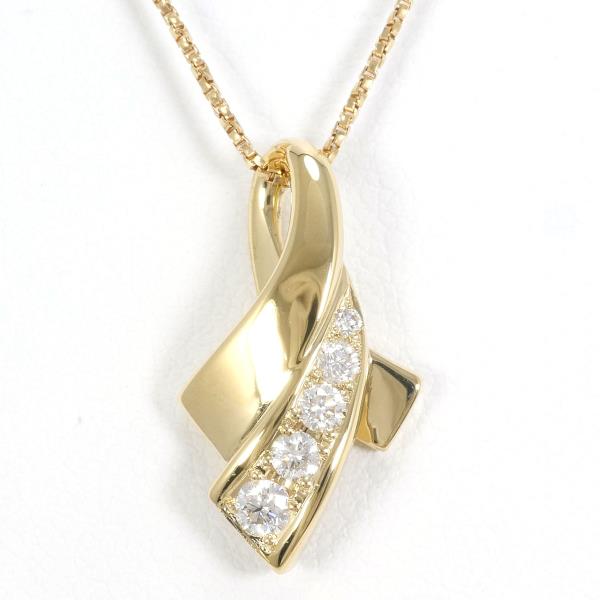 Women's Elegant Necklace in K18 Yellow Gold with D0.18ct Diamond