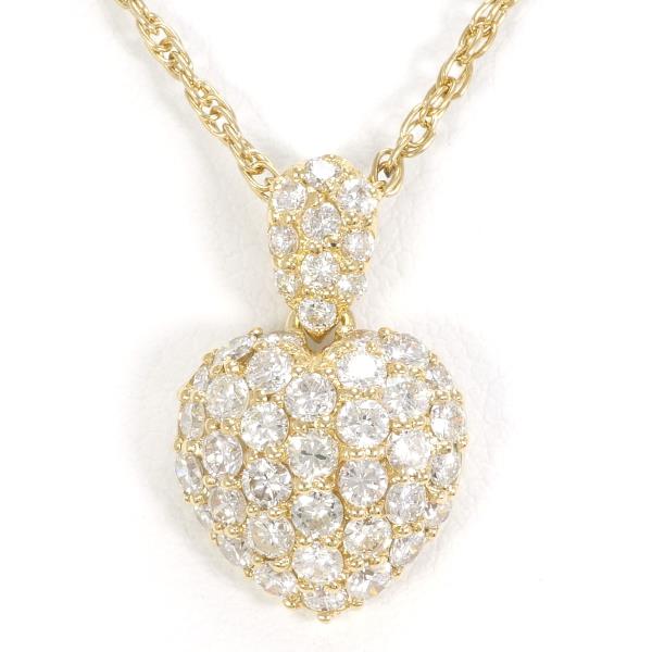 K18 18K Yellow Gold Diamond Necklace 0.120 ct, Weight Approximately 4.3g, Length About 40cm, Women's Gold Necklace