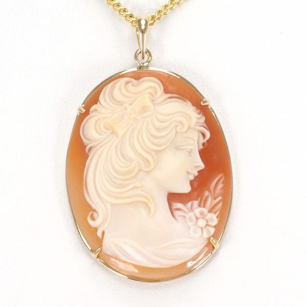 K18 18-Karat Yellow-Gold Shell Cameo Necklace Weight 8.5g, Approx. 43cm (Pre-Owned)