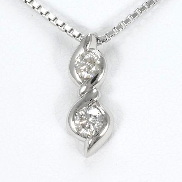 Ladies' Platinum PT900 & PT850 Necklace with 0.30ct Diamond, Total Approx Weight 5.6g, 45cm, Pre-owned