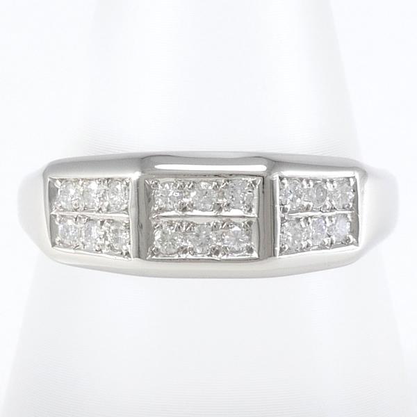 Ladies' Platinum Diamond Ring, Size 16.5, with 0.24ct Diamond, Weighs Approximately 5.0g