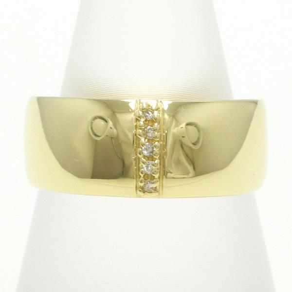 Ladies' 18K Yellow Gold Diamond Ring, Size 12, with 0.03ct Diamond, Weighs Approximately 4.3g